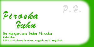 piroska huhn business card